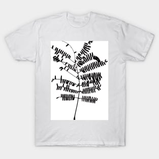 Leaf  Black and White T-Shirt